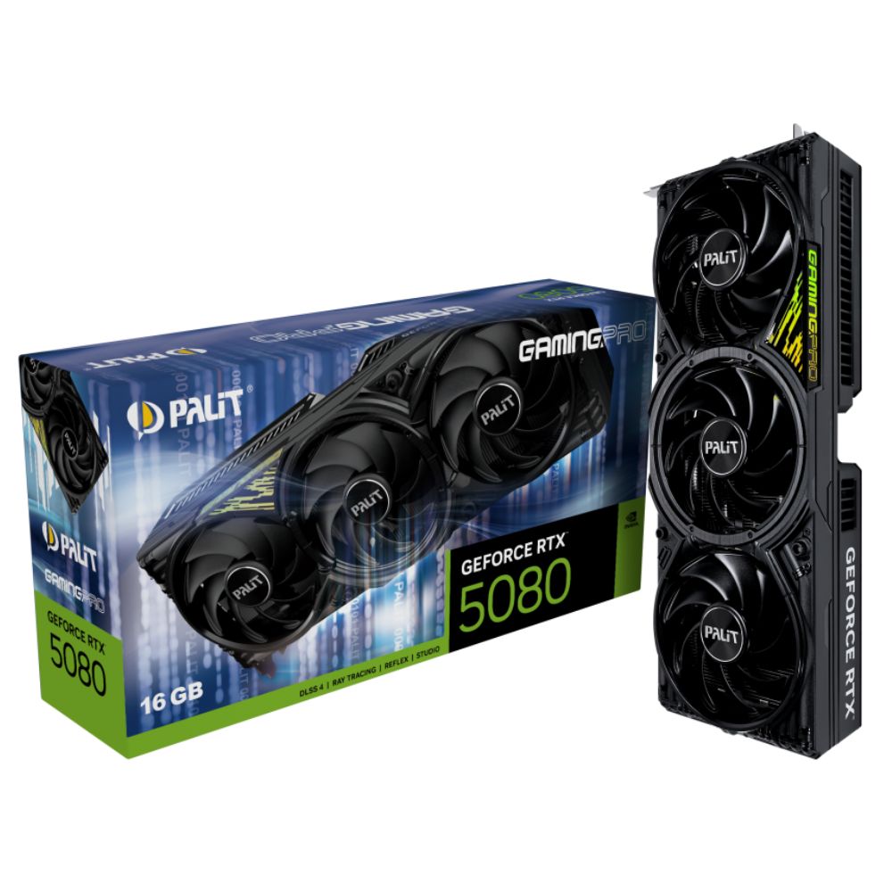 Cạc màn hình Palit GeForce RTX 5080 GAMINGPRO 16GB (GDDR7/ 256 bit) Cạc màn hình Palit GeForce RTX 5080 GAMINGPRO 16GB (GDDR7/ 256 bit)