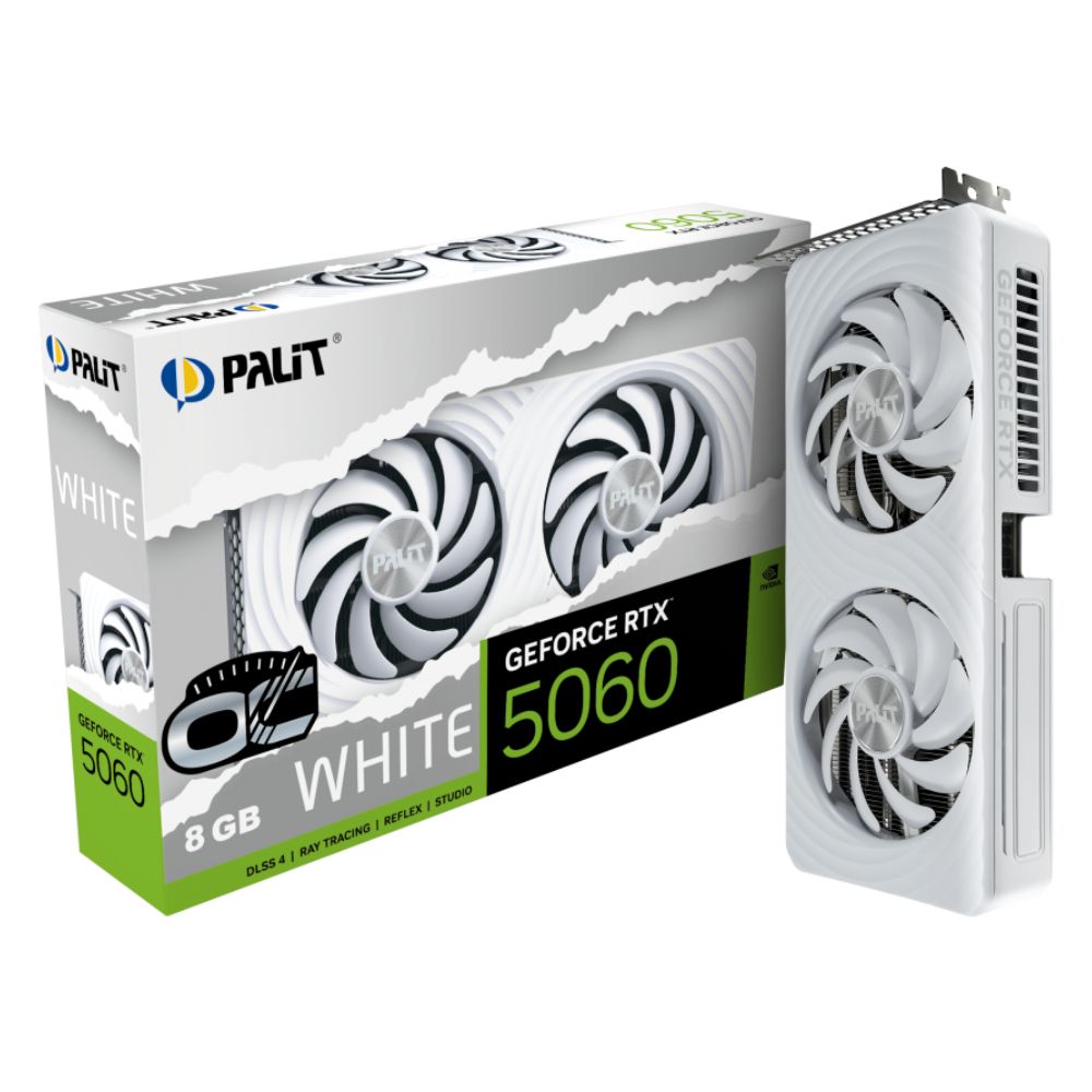Cạc màn hình Palit GeForce RTX 5060 White OC 8GB (GDDR7/ 128 bit) Cạc màn hình Palit GeForce RTX 5060 White OC 8GB (GDDR7/ 128 bit)