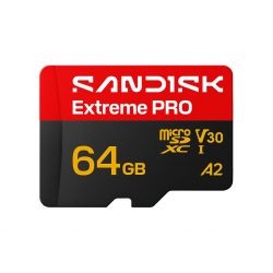 Thẻ nhớ Micro SD Sandisk Extreme Pro SDXC 64Gb V30, U3, C10, A2, UHS-I, 200MB/s Read (kèm Adapter)