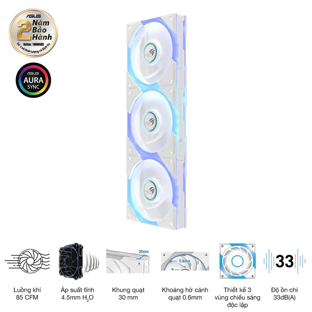 Quạt case Asus ROG EURUX GR120 FAN ARGB REVERSE WHITE 3IN1 Quạt case Asus ROG EURUX GR120 FAN ARGB REVERSE WHITE 3IN1