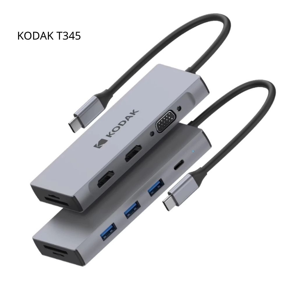 Bộ chia KODAK T345 USB-C Hub 1 ra 9 hỗ trợ sạc PD T345 Bộ chia KODAK T345 USB-C Hub 1 ra 9 hỗ trợ sạc PD T345
