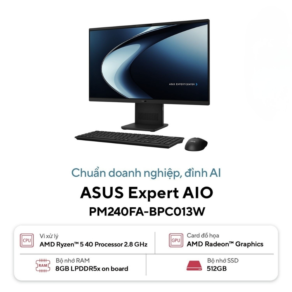 Máy tính AIO Asus ExpertCenter PM240FA-BPC013W (R5 40/ 8GB/ 512GB SSD/ 23.8inch/ Win11/ Key + Mouse Wireless/ 2Y) Máy tính AIO Asus ExpertCenter PM240FA-BPC013W (R5 40/ 8GB/ 512GB SSD/ 23.8inch/ Win11/ Key + Mouse Wireless/ 2Y)