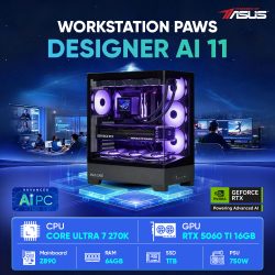 Máy tính PAWS AI Core Ultra 7 270K Plus/Z890/64GB/RTX5060TI 16Gb-POWER BY ASUS