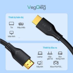 Cáp HDMI VegGieg VH110 10M chuẩn HDMI 2.0 hỗ trợ 4K/60Hz Full HD
