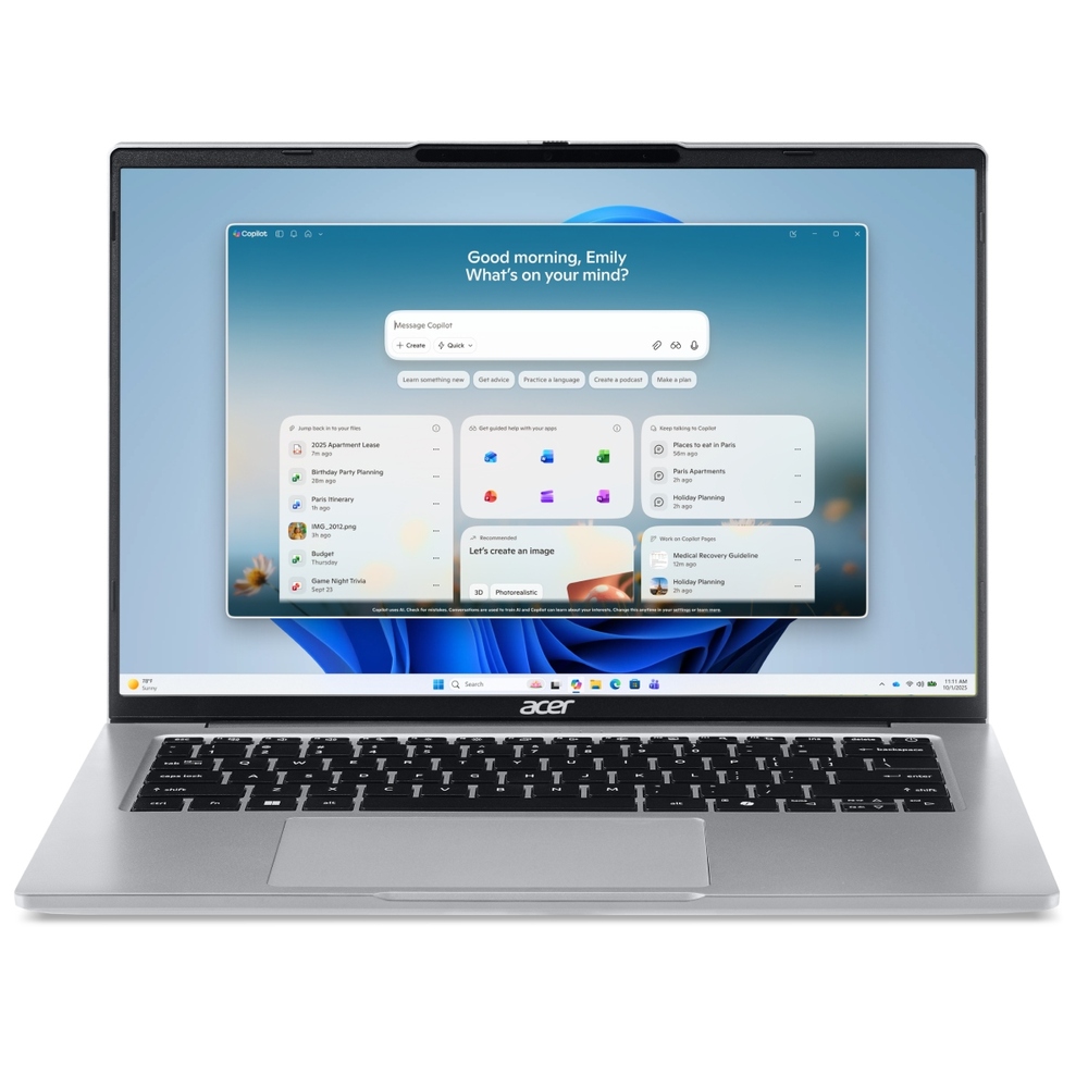 Laptop Acer Aspire Lite 14 AL14 44P R0SP (R7 7730U/ 8GB/ 512GB SSD/ 14 inch FHD/ Win11/ Silver/ 1Y)