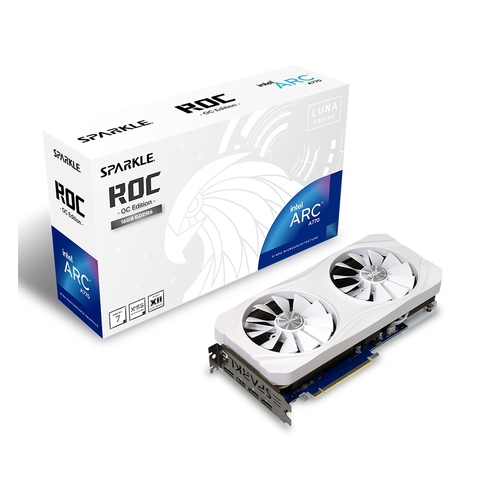Cạc màn hình Sparkle Intel® Arc A770 ROC LUNA OC Edition 16GB GDDR6
